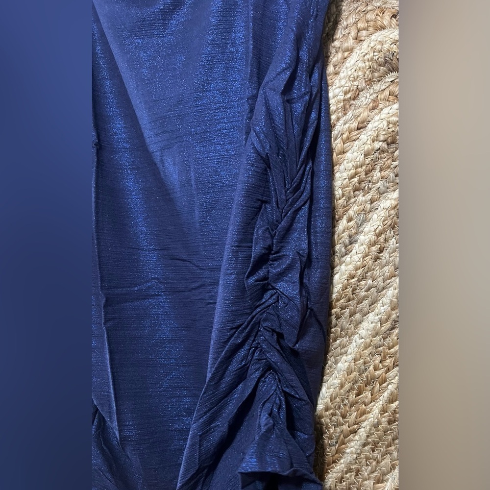 KIM & CAMI Women's Mock Neck Ruched Tank Top, Indigo, Size XL, NWOT - Picture 3 of 9